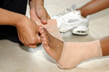 ankle sprains treatment in the Orange County, CA: Huntington Beach (Anaheim, Santa Ana, Irvine, Garden Grove, Orange, Costa Mesa, Westminster, Newport Beach, Tustin, Fountain Valley, Stanton, Seal Beach, Corona Del Mar, Los Alamitos, Rossmoor) areas